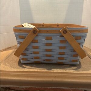 Longaberger Blue and Brown Woven Basket Bag